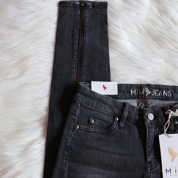 NEW Anthropologie M.i.H Grey Low Rise Skinny Jeans Size 24 - Picture 4 of 15